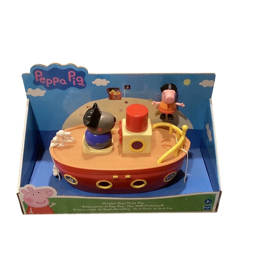 Peppa Pig Grandad Dog Pirate Ship Toy Playset with Peppa and Grandad Dog Figures
